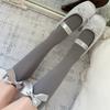 Gray Women'S Spring And Summer Thin Ballet Style Niche Calf Socks Thin Medium Tube Butterfly Gray