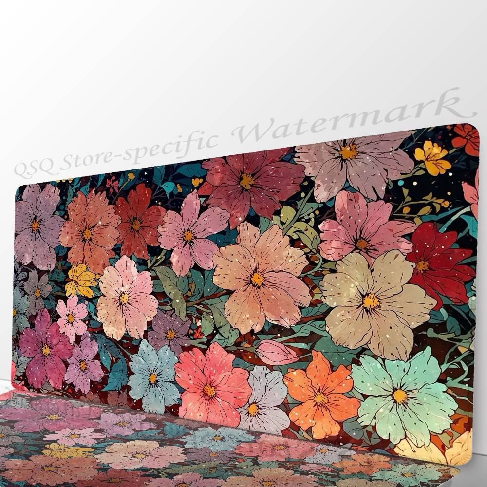 Vintage Flower Daisy Mousepad Non-slip Suitable For Office Computers Laptops E-sports Game Desk Mats XXL Keyboard