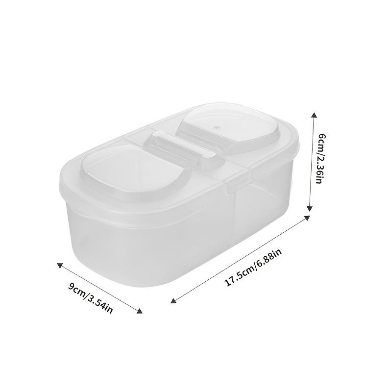 Dubbelcompartiment Voedselbewaarcontainer Plastic Afgesloten Gemakkelijk Schoon te Maken Herbruikbaar voor Kruiden Kruiden Lunch Keuken Kamperen Kantoor