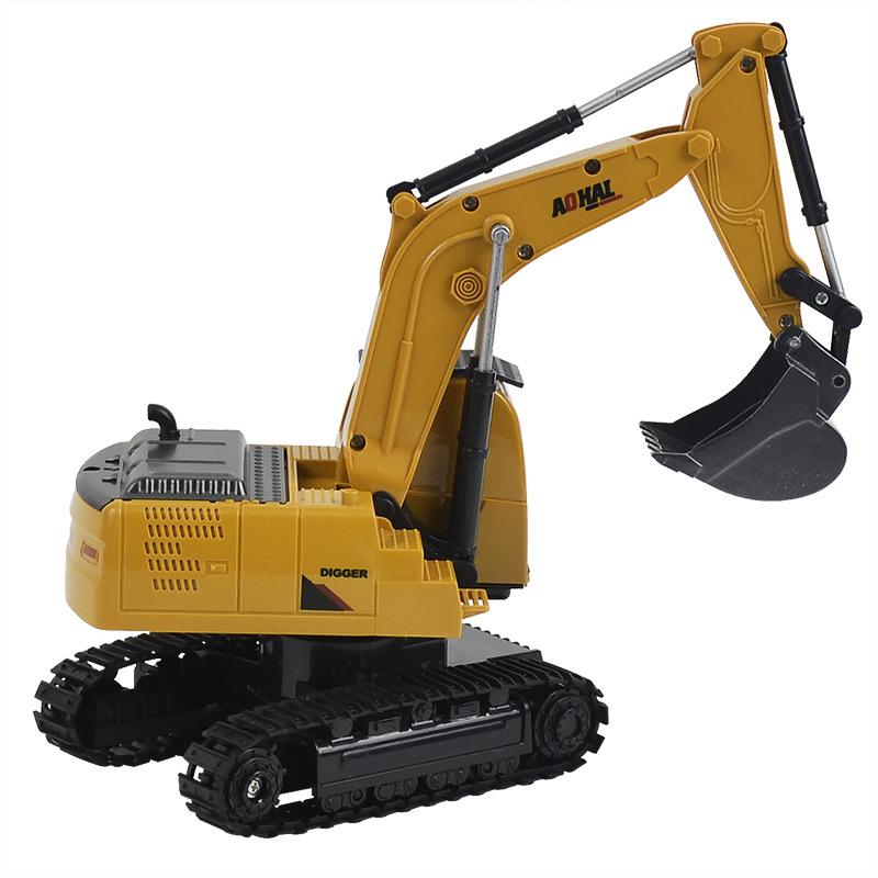 6-Pass Simulation Remote Control Excavator Electric Toy, Alloy Construction Vehicle Model Children'S Remote Control Toy Car