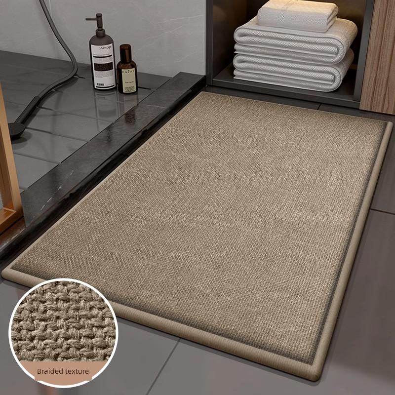 Bathroom Mats Toilet Door Non-Slop Mats Thickening and Quick-Drying Door Mat Washable and Erasable Woven Pattern Home Floor Mat