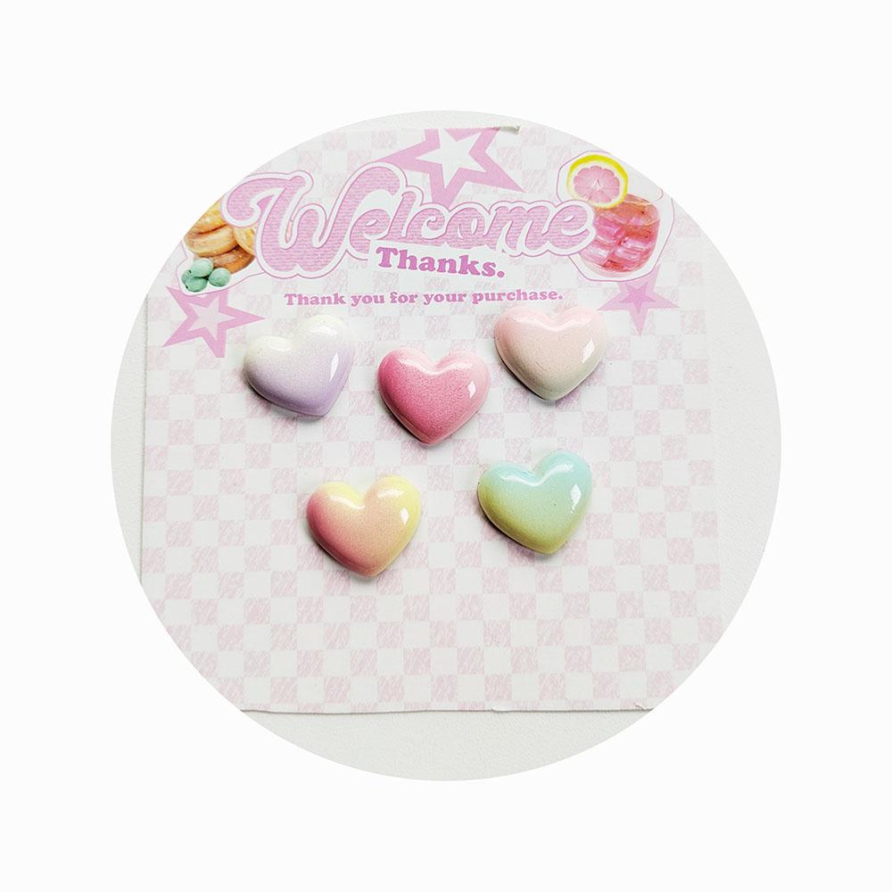 Cute Resin Sweet Gradient Stars Love Heart Flatback  Cabochon Scrapbooking DIY Jewelry Craft Decoration Accessories