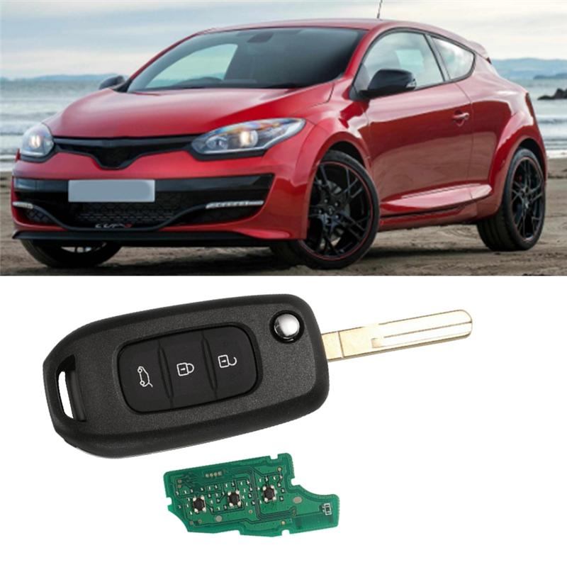 Car PCF7961M 4A Chip 433Mhz 3 Buttons Folding Remote Control Key For Renault Megane 3 HU56R Key Blade