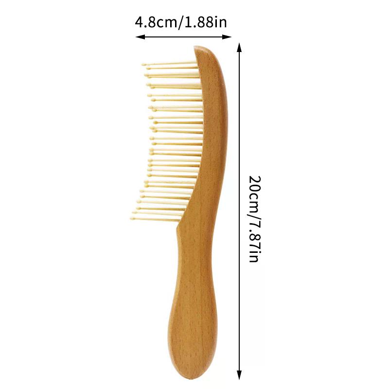 Anti Static Wide Tooth Hair Comb Wood Comb For Hair Styling Detangling Hair Brush Women Head Scalp Meridian Massage Brush