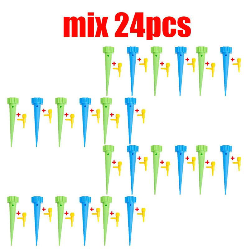 

6-24pcs Auto Adjustable Drip Spike Water Bottle Irrigation System Self Dripper Automatic Device Indoor Plant Flower Greenhouse MIX-24Pcs