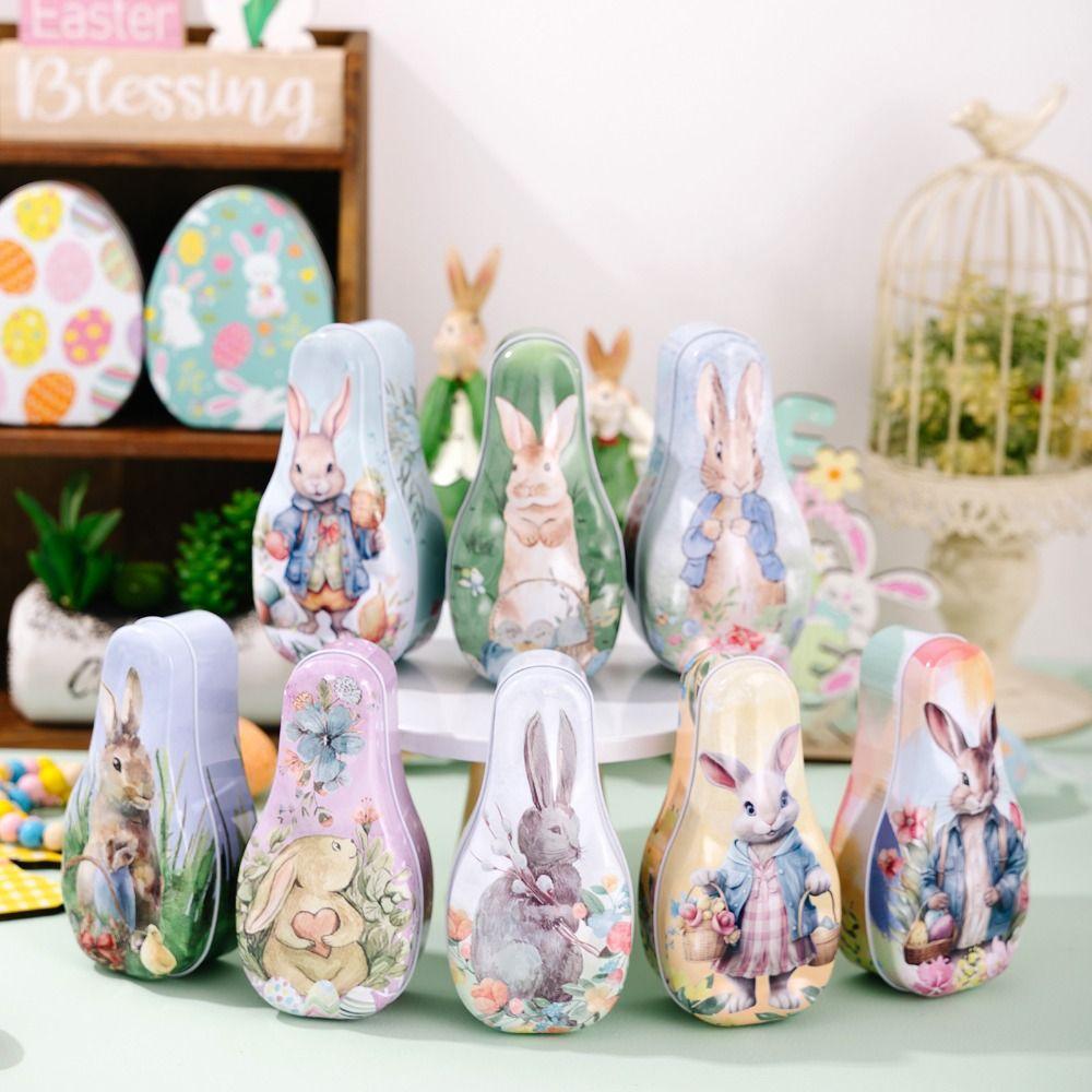 Cartoon Easter Egg Tinplate Case Creative Easter Egg Tin Box  Cookie Container