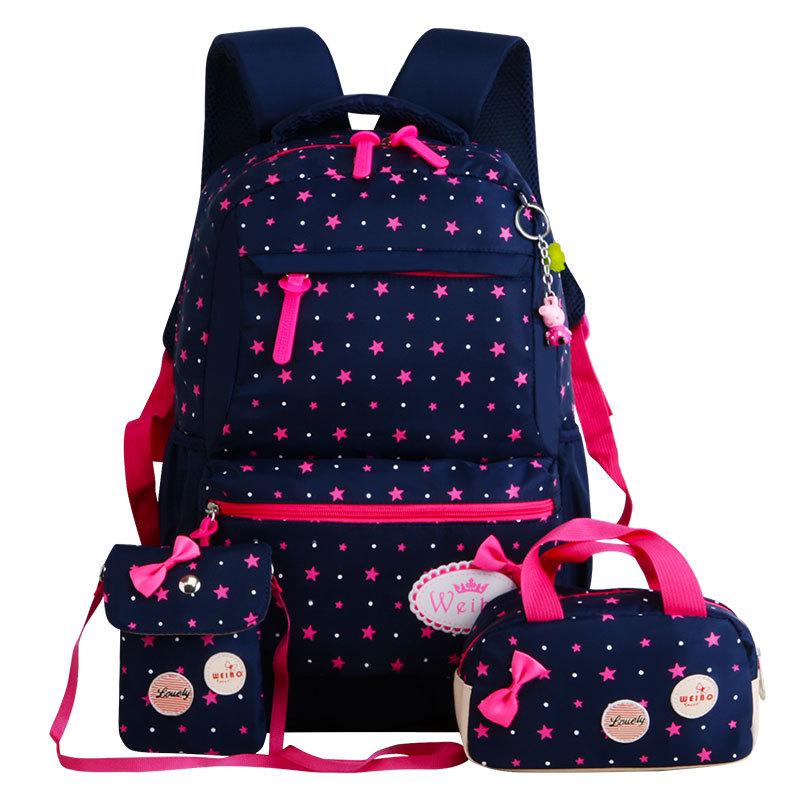 School Bags for Teenager Girls Printing travel bag for kids Orthopedic Backpack 3 pcs/Set school Backpacks sac a main mochila