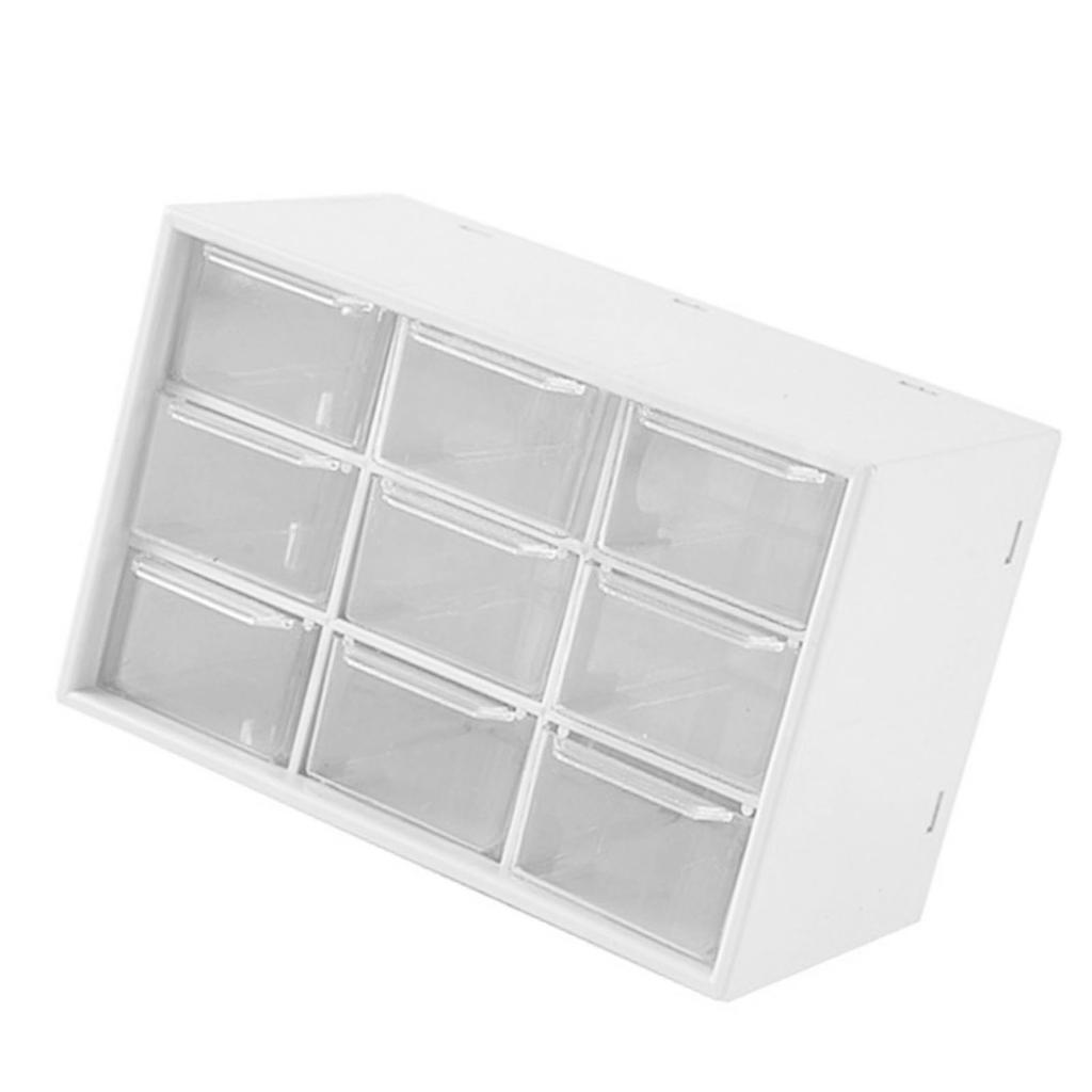 Desktop Organizers Nine Square Grid Drawer Type Desk Organization Box Storage Case Makeup