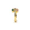 Bague - LUXENTER - Folant - Alliage métallique - Zirconium multicolore - Finition or jaune 18 carats