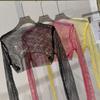 Sparkling Mesh Diamond Sun Protection Long Sleeve Party Top
