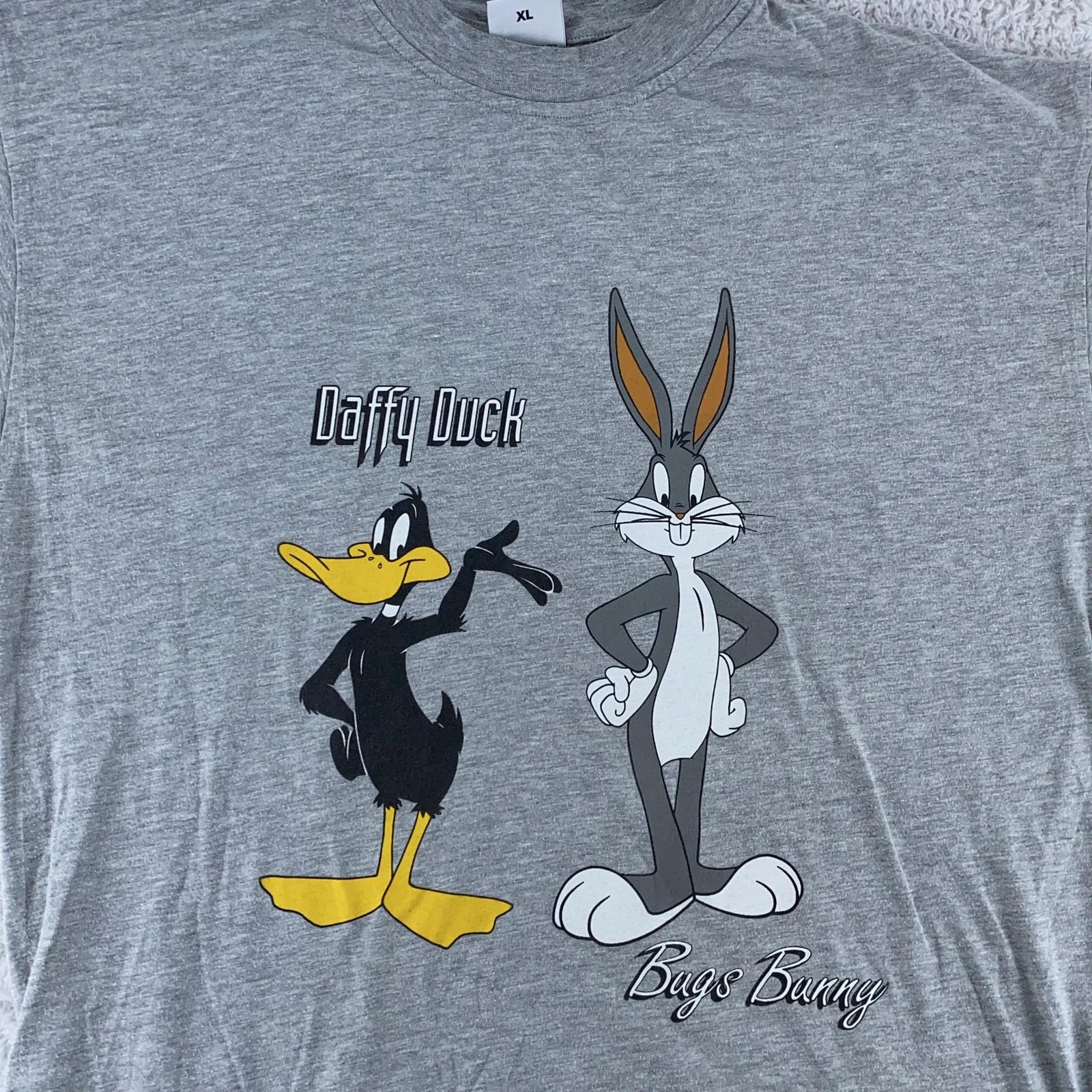 Винтажная футболка Looney Tunes Мужская L/XL Утенок Даффи Багз Банни Мультяшная футболка 2XL