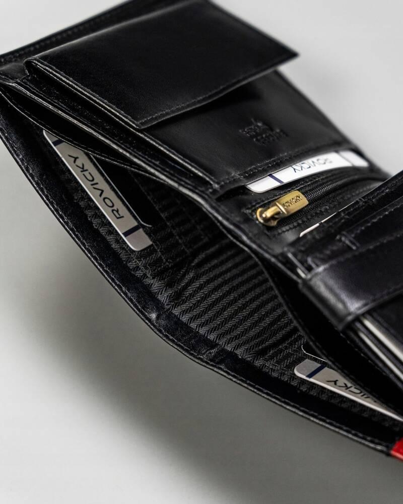 Large Men's Leather Wallet Without Clasp - Rovicky
