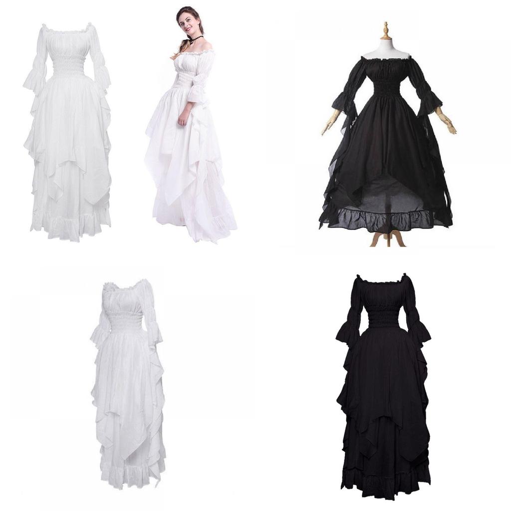 Hs7001 Qita Renaissance Costume With Polyester Fabric Unisex Medieval Halloween Dress For Game Anime Role Play Sizes S-xxl)