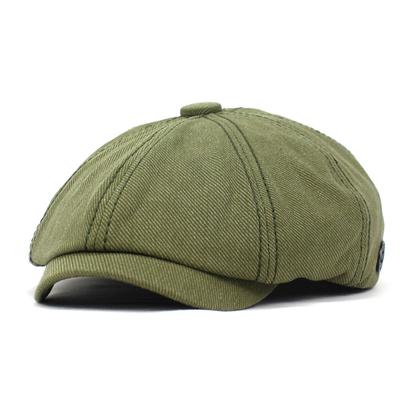 Men's Octagonal Hat Cotton Comfort Cap Solid Color Fashion Beret Old Man Hat Bent Brim Hat