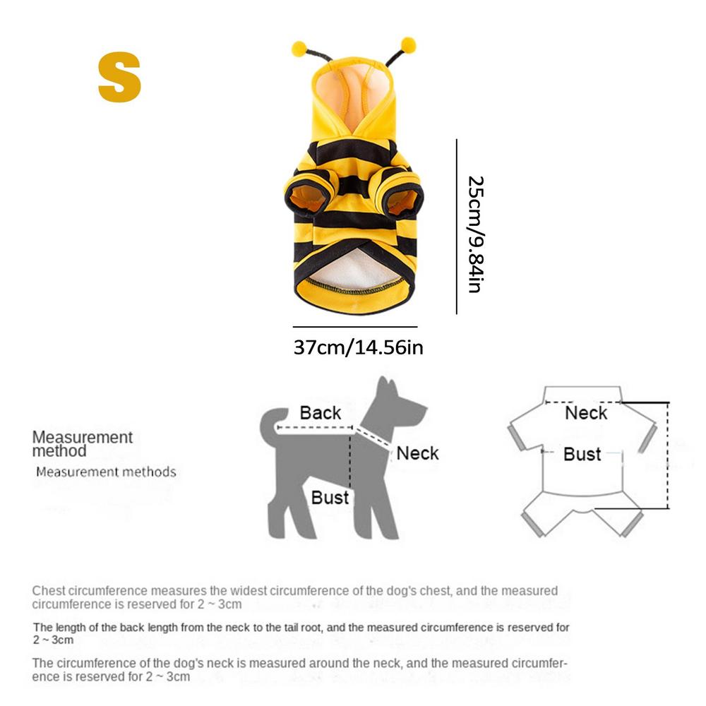 

Костюмы для собак пчела толстовки на Хэллоуин для домашних животных пчела милое пальто с капюшоном рождественские наряды забавные наряды одежда для котят среднего размера