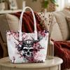 Japanese Style Skull Pattern Tote Bag Large Capacity Daily Casual Handbag For Women Fashion Shoulder Bag
