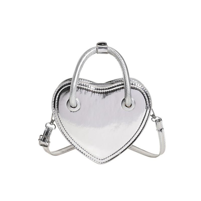 Fashionable Heart Purse With Chain Strap Small Square Bag For Women In Various Colors