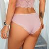Einfarbige Damenunterwäsche aus Baumwolle mit Spitzenkanten und mittlerer Taille, dreieckige Hose, sexy Slips, Damenhöschen