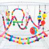 5/6Pcs Bird Cage Toys For Parrots Chewable Hanging Wooden Beads Ball Bell Toys