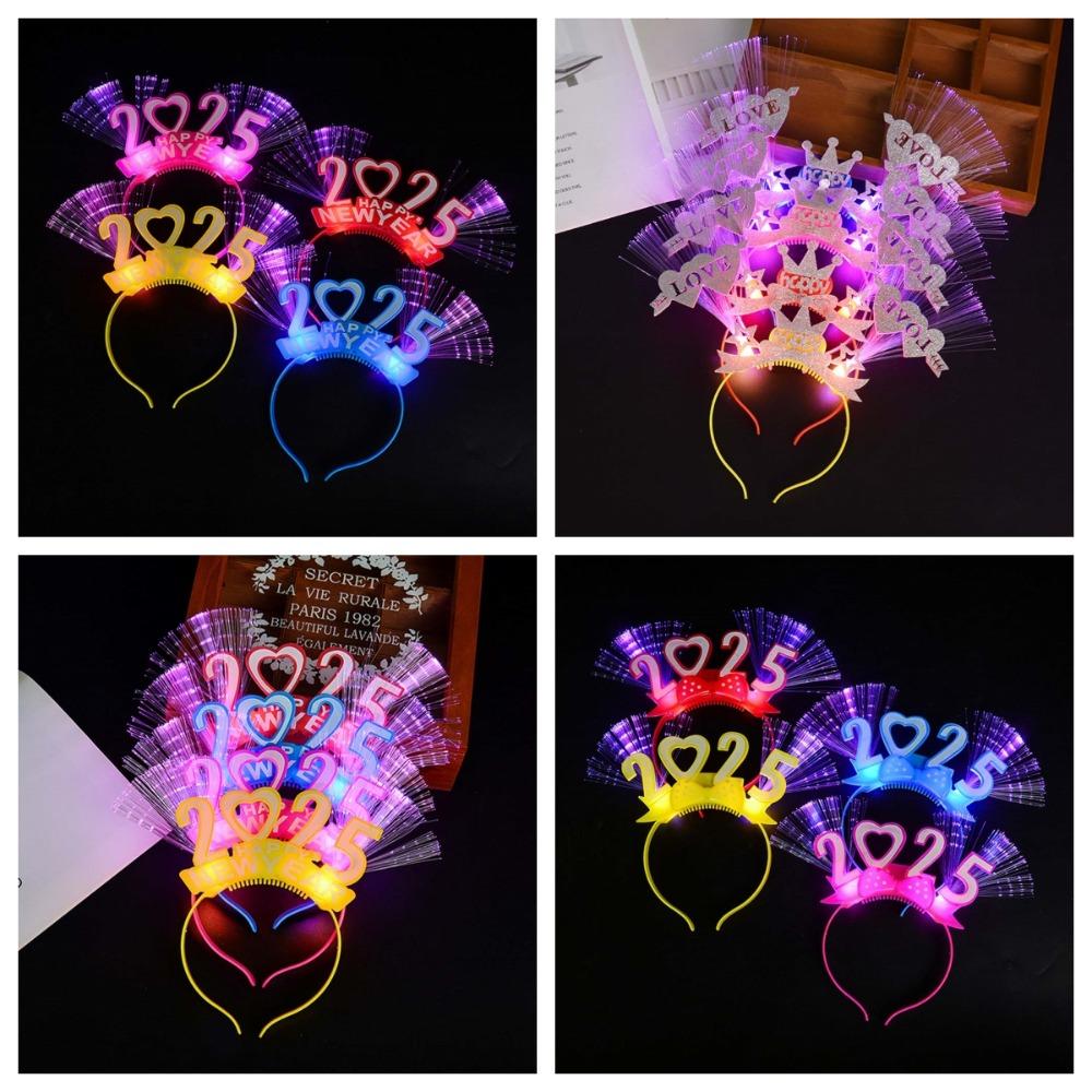 

Любовь Сердце Форма LED Светящиеся резинки для волос Цифра Буква Новогодний головной убор Мужчины/Женщины/Дети StyleC-Blue