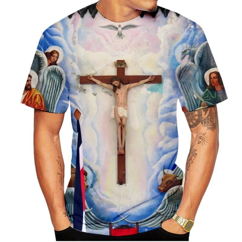 3D Print Saint Mary Retro Harajuku Sports Quick-dry Breathable Men Women T-shirt Outdoor Street Casual Parent-child Short Sleeve