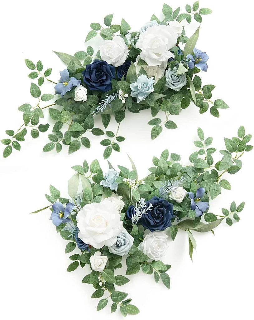 2PCS Artificial Floral Swags Centerpieces Wedding Flower Greenery Arrangements for Table Car Wall Window Arch Home Garden Decor