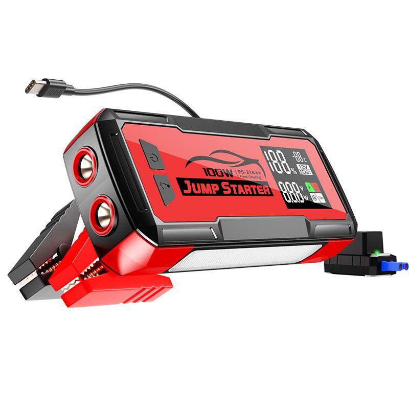 

Автомобильный пусковое устройство 12 В, 32000 мАч, Встроенные кабели, 100 Вт Цифровой дисплей для мгновенного запуска при низком заряде