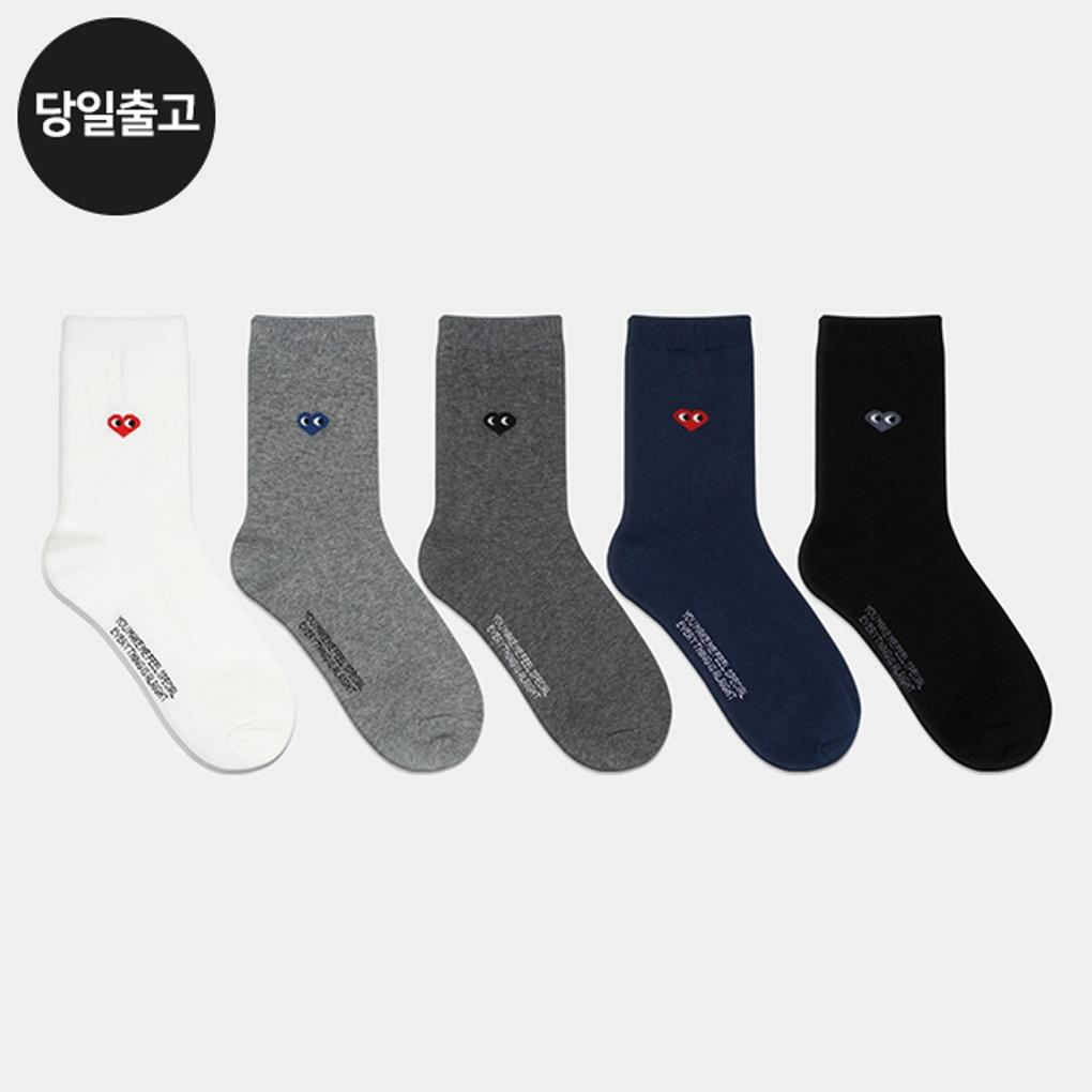 

PG Men s/Student Heart-shaped Mid-Calf Socks (5 Pairs) Set - Daily Student Men s Fashion