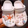1 Set Diy Ocean Starfish Shoe Clips For Summer Sandals Slippers Sea Shell Hole Punch Shoe Charms Decoration Women Gifts