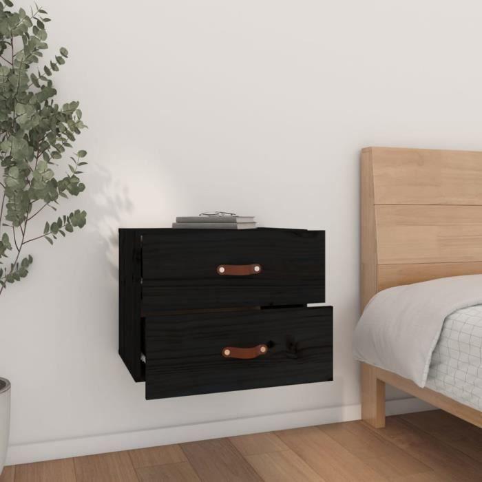 820985 vidaXL Tables de chevet murales 2 pcs Noir 50x36x40 cm