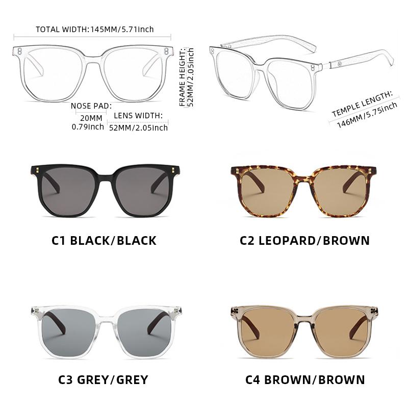 Classical Big Woodgrain Sunglasses Male Women Vintage Oversize Square Sun Eyeglasses Men Women Stylish Summer Vacation Driving Shades