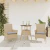 Vidaxl 3-Cz. Set di Mobili da Giardino con Cuscini, Beige, Polyrattan