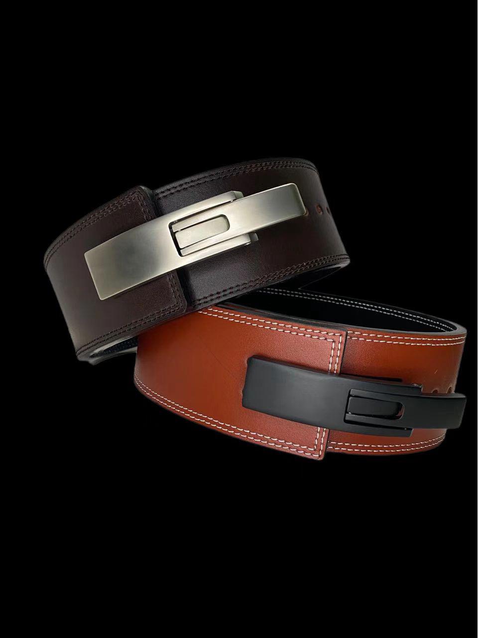 

Профессиональный кожаный пояс для пауэрлифтинга с пряжкой-рычагом для приседаний и становой тяги Medium