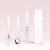 Portable Stainless Steel 3-Piece Tableware Set with Rabbit Case