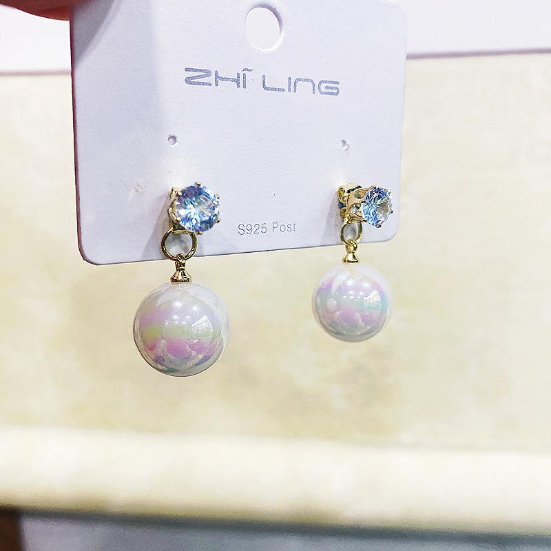 2025 New Inlaid Rhinestone Pearl Stud Earrings Women Personality Fashion Unique Design Earrings Wedding Jewelry Birthday Gift