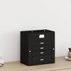 5 Tier Jewelry Box with Mirror and Lockable Design Black