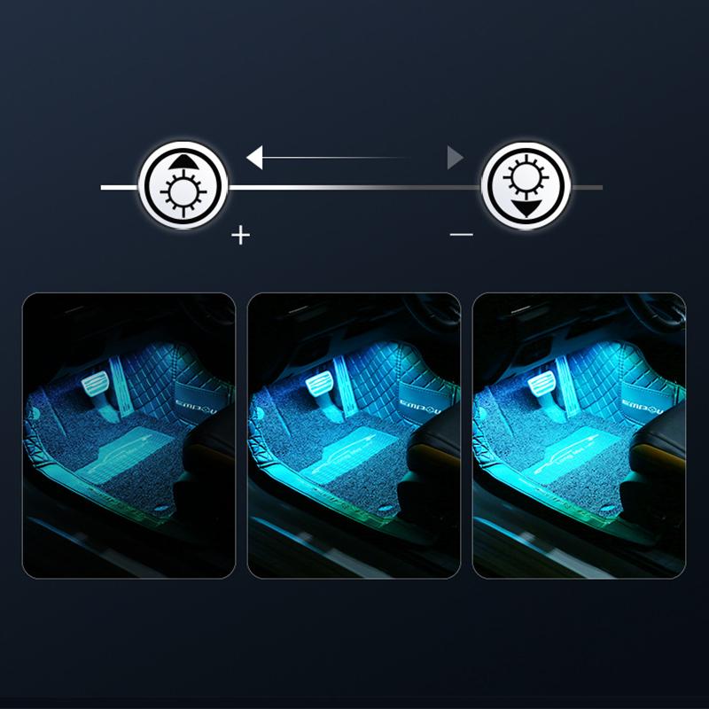 1 a 2/4 Luz de Neón para Coche Luz de Pie LED Retroiluminación Interior Encendedor de Cigarrillos Lámpara de Atmósfera USB Lámpara Decorativa para Coche