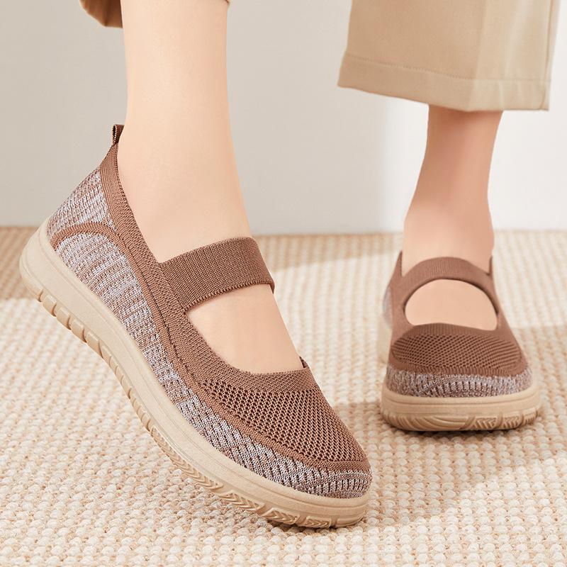 Shoes for Women's Summer New Style Breathable One-foot Shoes for Mothers Old Beijing Cloth Shoes Soft Sole Casual Women's Shoes Versatile Single Shoes