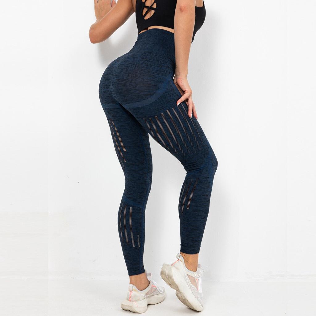 Leggings sexis de cintura alta para mujer, mallas sin costuras, mallas caladas de cintura alta para mujer, mallas de levantamiento de cadera