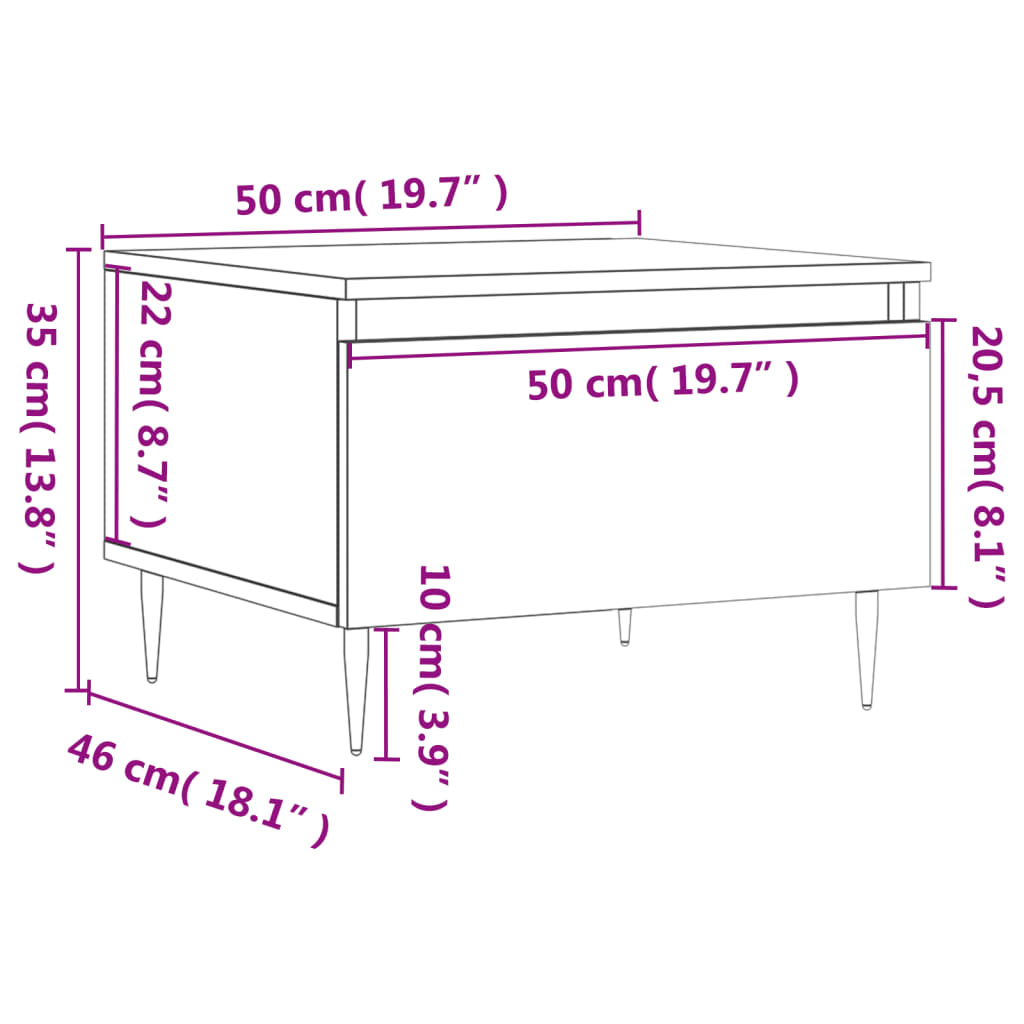 Coffee Tables 2 Pcs Brown Oak Effect 50 X 46 X 35 Cm Engineered Wood