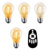 UEWIT LED Bulbs, Set of 4, 6W (60W Equivalent) Filament Bulbs, 806LM, E26 Base, Remote Control Included, Clear Omnidirectional Bulb, High Brightness,