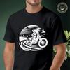 Shirt Cotton Casual T-shirts Art Dynamic Dirt Bike Rider Silhouette Mens Summer Moto Cycling Sp