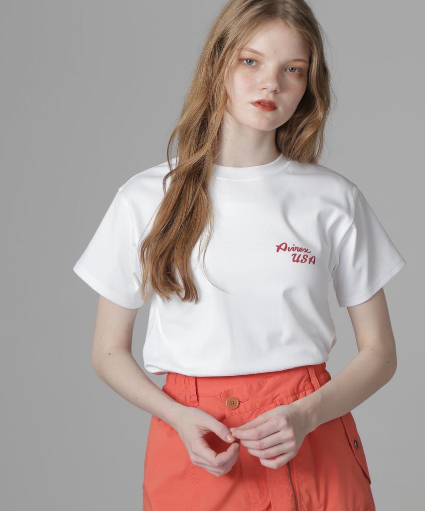 AVIREX PINUP GIRL Size T-SHIRT, Women's, M, 030, White, 783-5235604