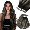 VeSunny Remy Tape In Hair Extensions Brazilian Human Natural Hair 12-22 inches 30&50G Balayage Human Hair Extensions