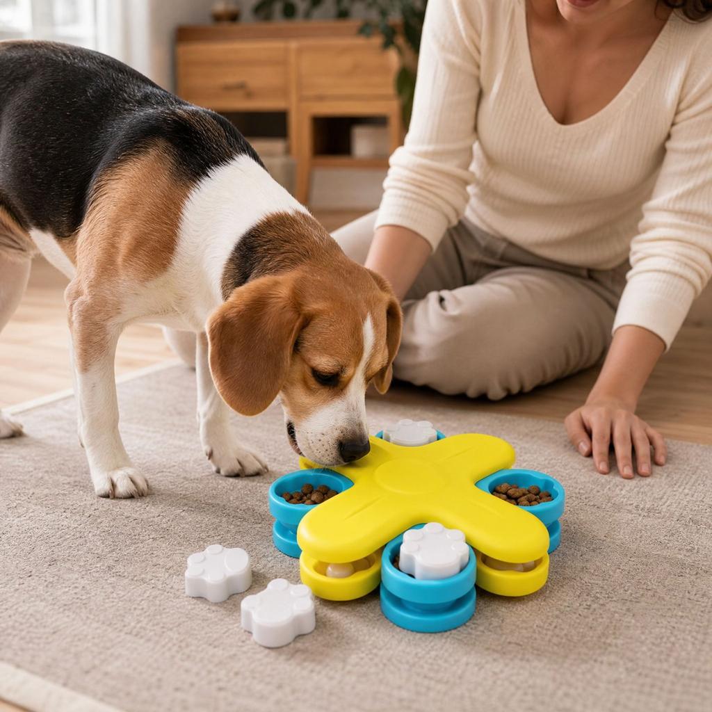 Dog Puzzle Toy Interactive Foraging with Dispenser for Training and Boredom