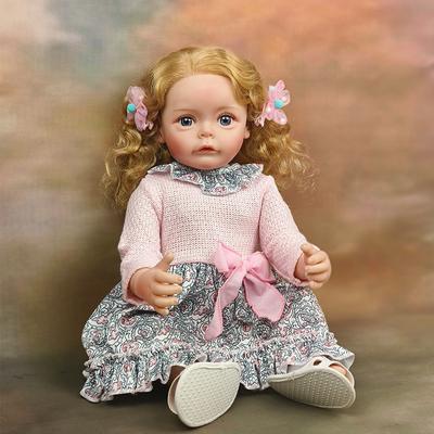 55cm Yeniden Doğan Bebek Yürümeye Başlayan Bebek Tam Silikon Gövde Vinil Oyuncak Kız Prenses Bebe Eşlik Eden Oyuncak Noel Hediyesi