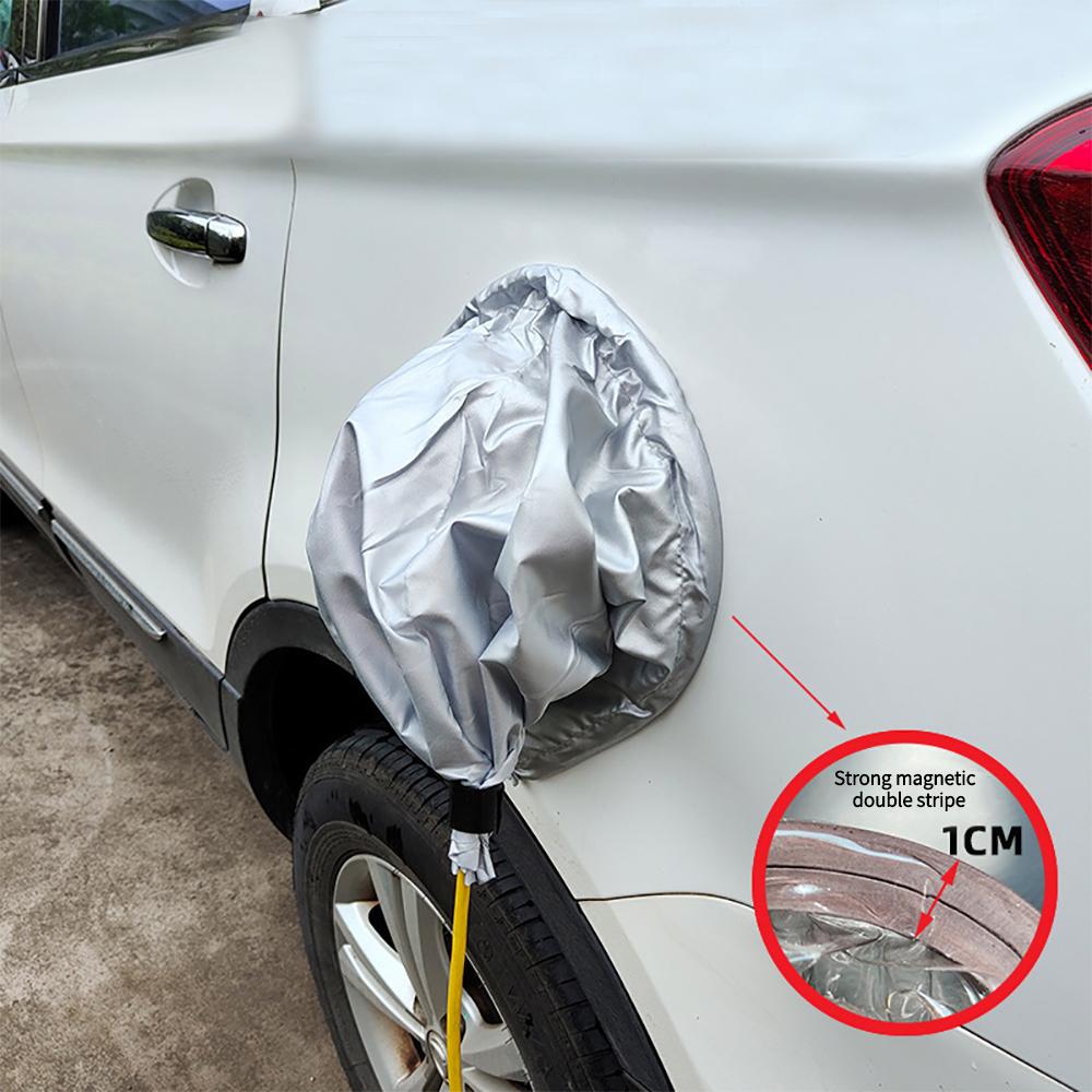 

2025 НОВЫЙ EV зарядный порт крышка магнитный 360° всесторонний водонепроницаемый пылезащитный дождевик зарядное устройство протектор для электромобиля серебряный