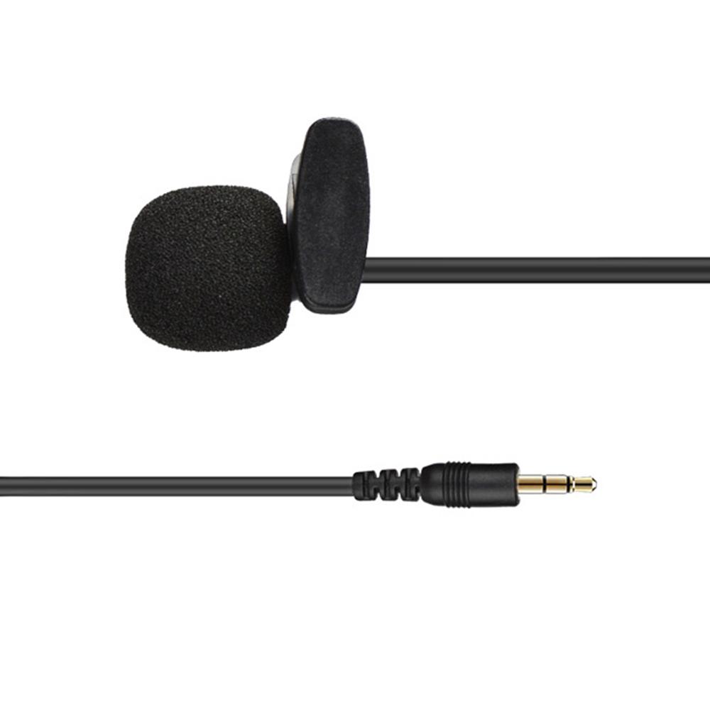 Mini Clip-on Lapel Lavalier Condenser Microphone with 3-Pin 3.5mm Plug 3 Meters Cable for Live Stream/Recording/Interview Compatible with Desktop Com