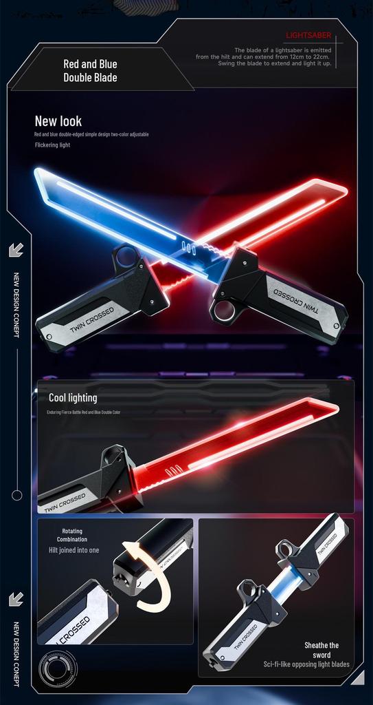 Glow-in-the-Dark Double-Bladed Light Saber for Kids – Cool 2-in-1 Flashing Laser Sword