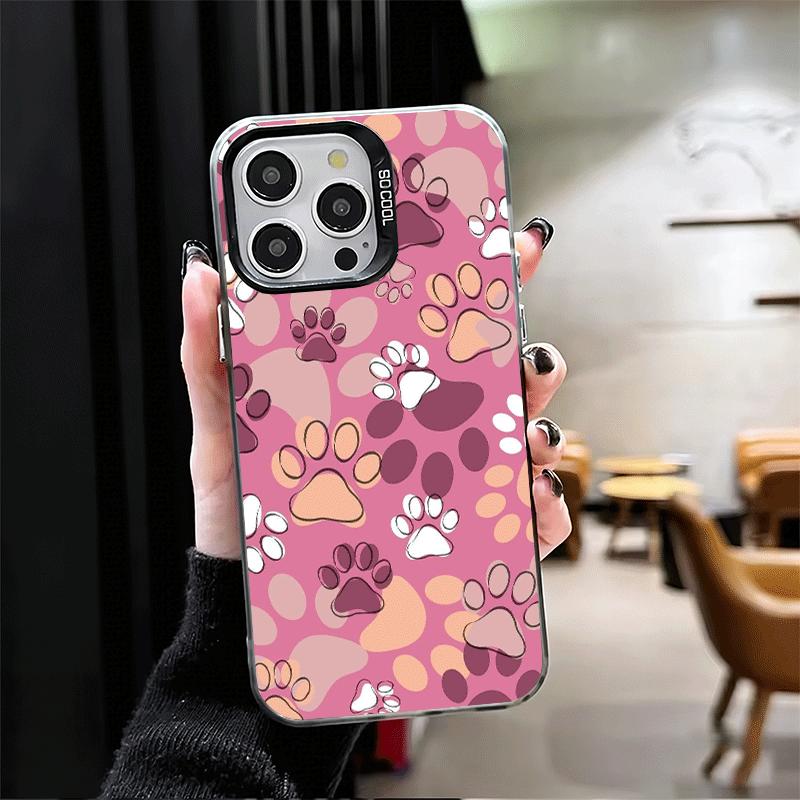 Dog Footprint Paw Cute Pattern Shockproof Phone Case for iPhone 17 Air 16 16E 15 Pro Max 14 Plus 13 Mini 12 Back Cover Anti Fall